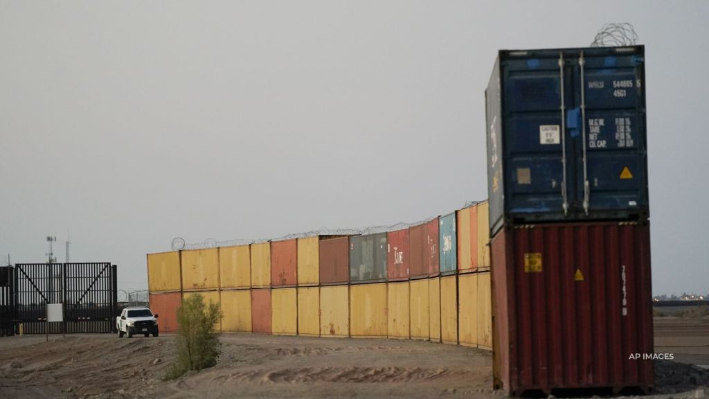Arizona governor installs more shipping containers to fill Mexican border gaps